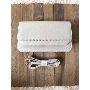 Vintage 90’s J. Renee evening bag, silver with rhinestone accents